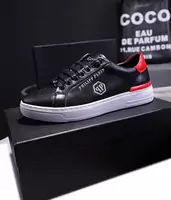 philipp plein leather low trainers qp noir rouge